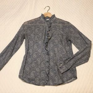 New York & Company blue paisley blouse